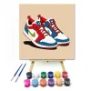 Kék-piros sportcipők - gyerek számfestő készlet - Számfestő.hu - 30×30cm - keret nélkül