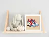 Kék-piros sportcipők - gyerek számfestő készlet - Számfestő.hu - 50×50cm - keret nélkül