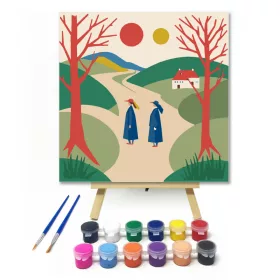 Vándorlás a völgyben - gyerek számfestő készlet - Számfestő.hu - 20×20cm - keret nélkül