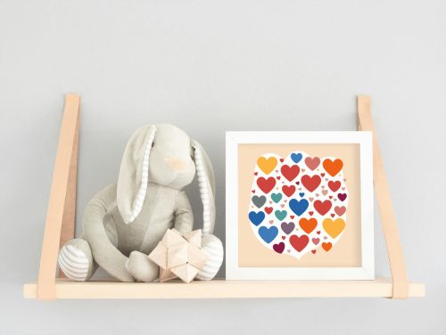 Szívözön - gyerek számfestő készlet - Számfestő.hu - 20×20cm - keret nélkül