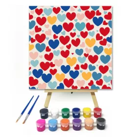 Színes szeretet - gyerek számfestő készlet - Számfestő.hu - 20×20cm - keret nélkül