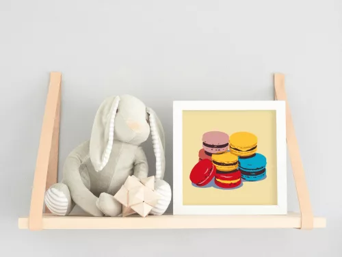 Színes macaronok - gyerek számfestő készlet - Számfestő.hu - 20×20cm - keret nélkül