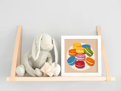 Szivárvány macaronok - gyerek számfestő készlet - Számfestő.hu - 20×20cm - keret nélkül