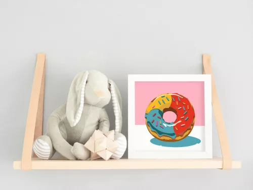 Színes fánk - gyerek számfestő készlet - Számfestő.hu - 20×20cm - keret nélkül