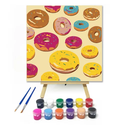 Fánkrengeteg - gyerek számfestő készlet - Számfestő.hu - 20×20cm - keret nélkül