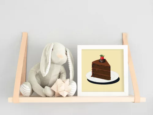 Egy szelet torta - gyerek számfestő készlet - Számfestő.hu - 50×50cm - keret nélkül