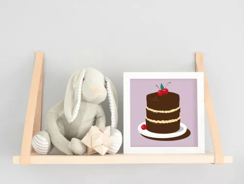 Csoki torta - gyerek számfestő készlet - Számfestő.hu - 20×20cm - keretre feszítve