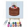 Színes díszes torta - gyerek számfestő készlet - Számfestő.hu - 20×20cm - keretre feszítve