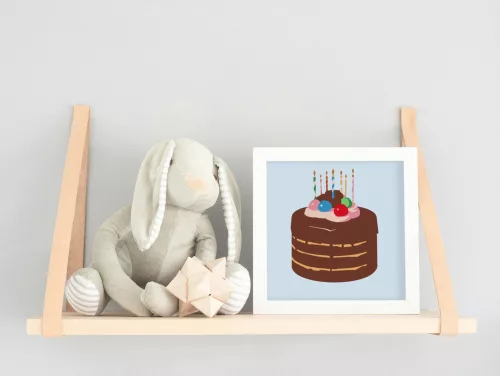 Színes díszes torta - gyerek számfestő készlet - Számfestő.hu - 20×20cm - keretre feszítve