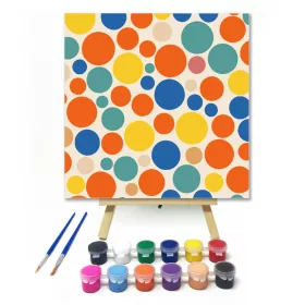 Színes körök - gyerek számfestő készlet - Számfestő.hu - 20×20cm - keret nélkül