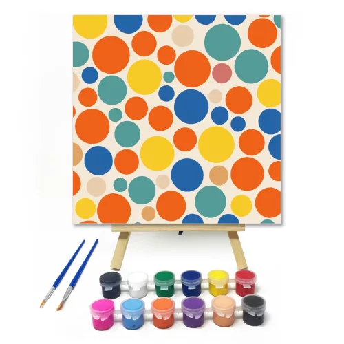 Színes körök - gyerek számfestő készlet - Számfestő.hu - 20×20cm - keret nélkül