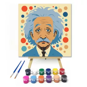 Gondolkodó tudós - gyerek számfestő készlet - Számfestő.hu - 20×20cm - keret nélkül