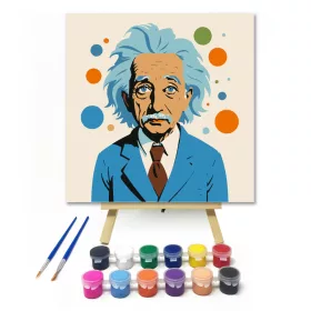 Kreatív elme portréja - gyerek számfestő készlet - Számfestő.hu - 20×20cm - keret nélkül