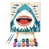Cápa - gyerek számfestő készlet - Számfestő.hu - 40×40cm - keretre feszítve
