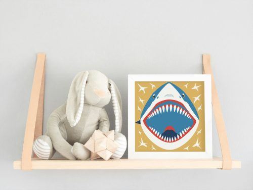 A nagy cápa - gyerek számfestő készlet - Számfestő.hu - 20×20cm - keret nélkül