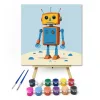 Robot - gyerek számfestő készlet - Számfestő.hu - 20×20cm - keret nélkül