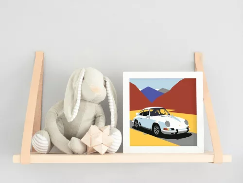 Ferrari a hegyek között - gyerek számfestő készlet - Számfestő.hu - 20×20cm - keretre feszítve