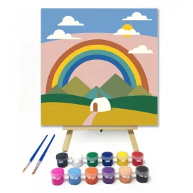 Szivárvány - gyerek számfestő készlet - Számfestő.hu - 20×20cm - keret nélkül