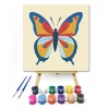 Kék-sárga lepke - gyerek számfestő készlet - Számfestő.hu - 20×20cm - keretre feszítve