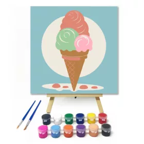 Színes fagyi - gyerek számfestő készlet - Számfestő.hu - 20×20cm - keret nélkül