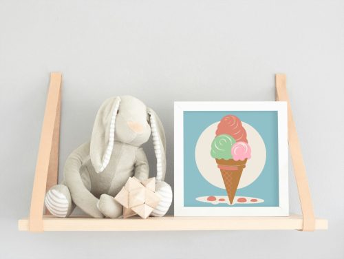 Színes fagyi - gyerek számfestő készlet - Számfestő.hu - 20×20cm - keretre feszítve