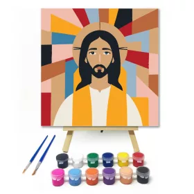 Megváltó ábrázolása - gyerek számfestő készlet - Számfestő.hu - 20×20cm - keret nélkül