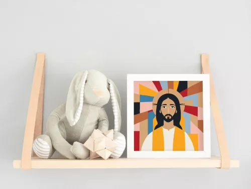 Megváltó ábrázolása - gyerek számfestő készlet - Számfestő.hu - 20×20cm - keret nélkül