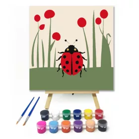 Katicabogár - gyerek számfestő készlet - Számfestő.hu - 20×20cm - keret nélkül