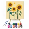 Napraforgók - gyerek számfestő készlet - Számfestő.hu - 20×20cm - keret nélkül