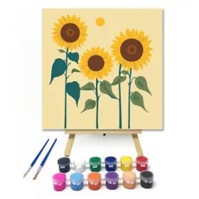 Napraforgók - gyerek számfestő készlet - Számfestő.hu - 20×20cm - keret nélkül