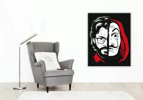 A maszk mögött - számfestő készlet - Számfestő.hu - 80×100cm - Keret nélkül