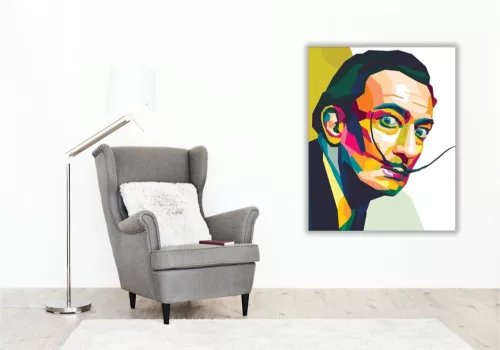 Salvador Dali portré - számfestő készlet - Számfestő.hu - 40×50cm - keret nélkül