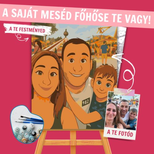 Számfestő Portré – Klasszikus Rajzfilm Stílusban - Számfestő.hu - 50×60cm - keretre feszítve