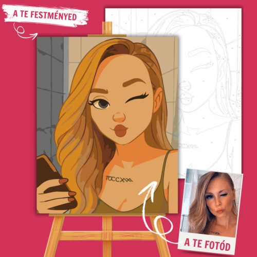 Számfestő Portré – Klasszikus Rajzfilm Stílusban - Számfestő.hu - 50×60cm - keretre feszítve