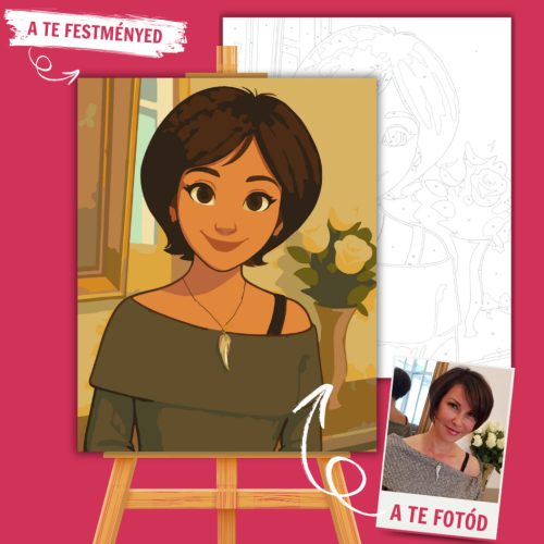 Számfestő Portré – Klasszikus Rajzfilm Stílusban - Számfestő.hu - 50×60cm - keret nélkül