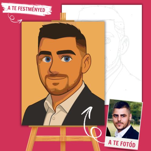 Számfestő Portré – Klasszikus Rajzfilm Stílusban - Számfestő.hu - 60×70cm - keretre feszítve