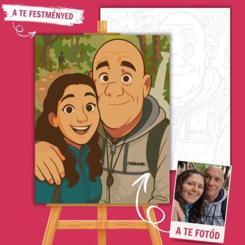 Számfestő Portré – Klasszikus Rajzfilm Stílusban - Számfestő.hu - 50×60cm - keret nélkül