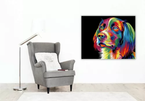 Gyönyörű Kutya - számfestő készlet - Számfestő.hu - 40×50cm - Keret nélkül