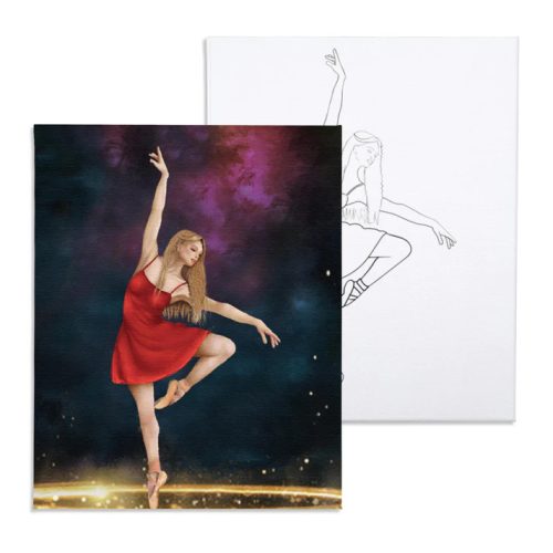 Balett táncos - előrerajzolt élményfestő készlet (50x60cm)