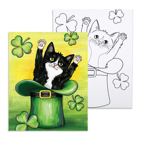 Aranyos macska - előrerajzolt élményfestő készlet