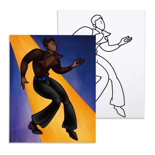 Táncoló férfi - előrerajzolt élményfestő készlet