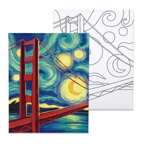 Golden Gate híd - előrerajzolt élményfestő készlet