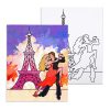 Eiffel torony és a táncosok - előrerajzolt élményfestő készlet
