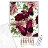 Rózsa És Pillangó - számfestő készlet - Számfestő.hu - 80×100cm - keret nélkül