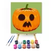 Halloween Tök zöld - Halloweeni számfestő készlet - Számfestő.hu - 40×40cm - keret nélkül