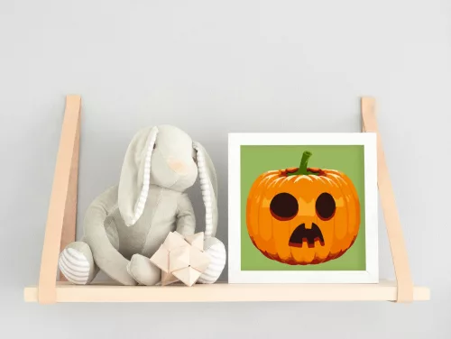 Halloween Tök zöld - Halloweeni számfestő készlet - Számfestő.hu - 20×20cm - keret nélkül
