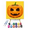 Halloween Tök sárga - Halloweeni számfestő készlet - Számfestő.hu - 40×40cm - keret nélkül