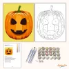 Halloween Tök sárga - Halloweeni számfestő készlet - számfestő készlet - Számfestő.hu - 40×50cm - Keret nélkül