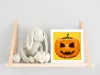 Halloween Tök sárga - Halloweeni számfestő készlet - Számfestő.hu - 50×50cm - keret nélkül