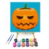 Halloween Tök kék - Halloweeni számfestő készlet - Számfestő.hu - 40×40cm - keret nélkül